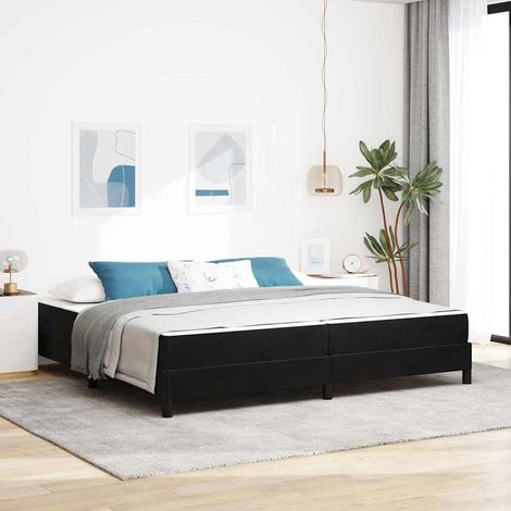 Cama box spring con colchón Negro 200 x 200 cm Terciopelo