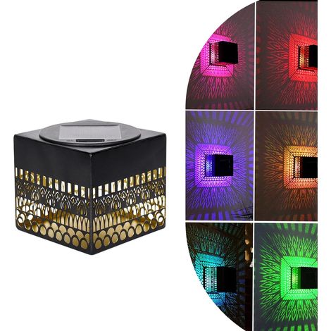 JSSEVN - Faroles solares de mesa impermeables para uso exterior, lámpara de escritorio solar con proyección para patio, lámpara de escritorio decorativa, luces de jardín. (1/5)