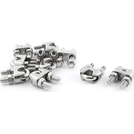 10 pièces pince câble en acier inoxydable fixation fil 3/8'' 10mm (8e3c1b2492084c7987c7ed99a281c927)
