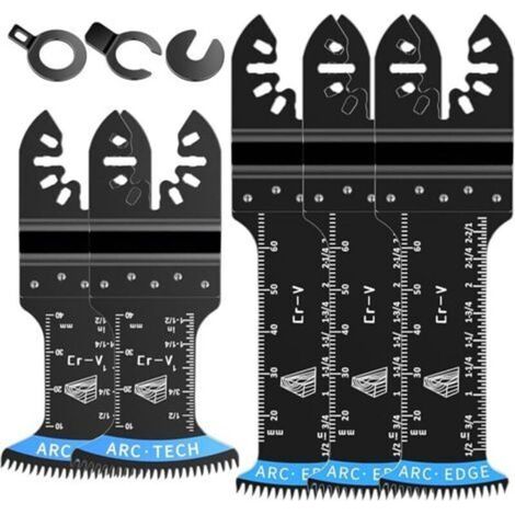 Arched Tooth Oscillating Saw Blade, 5pcs Multi-Tool Blades Accessories for Plastic, Wood, Metal, Compatible with Fein Dewalt Makita Black&Decker Bosch (1/5)
