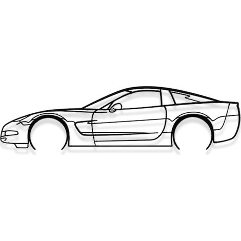 DECORACIÓN DE PARED DE METAL - CORVETTE C5 DETALLADO - Decoración de pared de coche - 100CM
