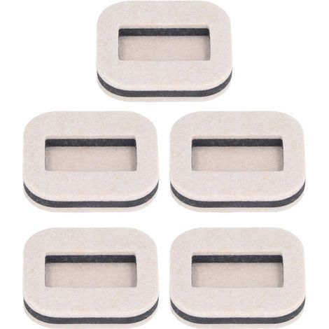 Roulettes rectangulaires concaves en feutre pour chaises de bureau, patins de fixation, roulettes pour meubles sur parquet, couleur haricot, lot de 5 (1/5)