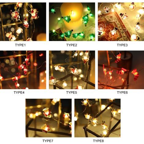 2m Christmas string lights with 20 warm white LEDs, steady and flashing effect, IP42, AA batteries (not included) (1/5)