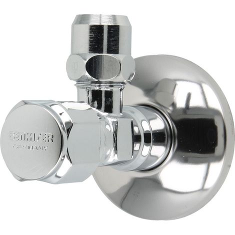 Benkiser Vanne d'angle 1/2’’ chromée avec broche chambre graissage