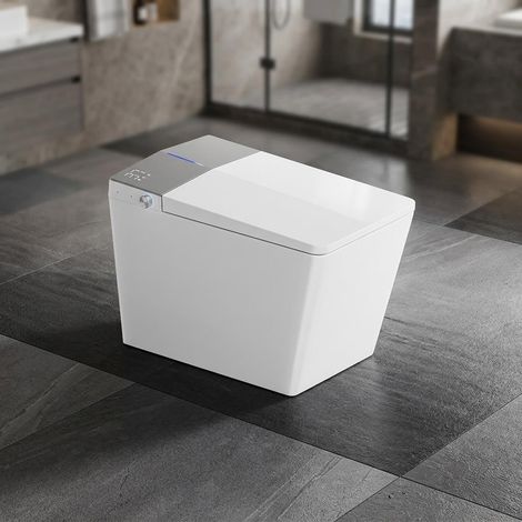 WC japonais lavant Nelsmann Kaku carré au sol gris