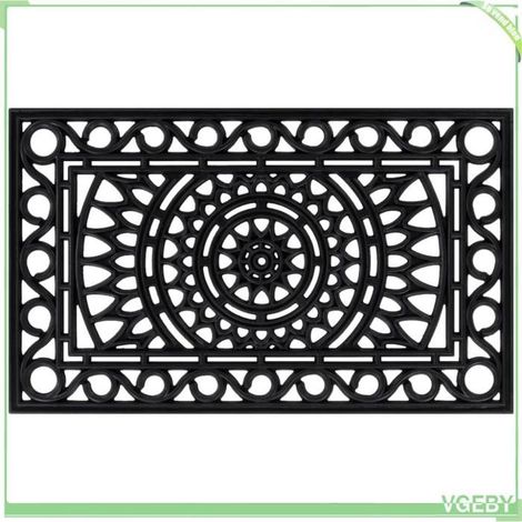 Paillasson - 155660 - Rectangulaire 45 x 75 cm - Caoutchouc - Antidérapant, drainage (1/5)