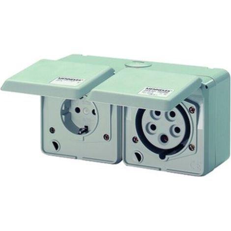Mennekes CEE/SCHUKO-STECKD.230/400V-16A (4202 DOPPELDOSE IP44)