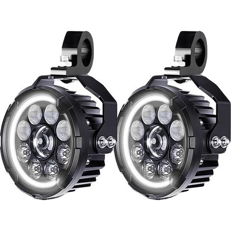 Faro auxiliar para motocicleta, uso todoterreno, luz diurna blanca (DRL). (1/2)
