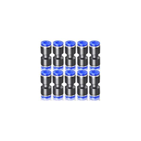 10 Stück blaue 8mm Außendurchmesser gerade Push-to-Connect Pneumatikverschraubungen (PU-8) (1/5)