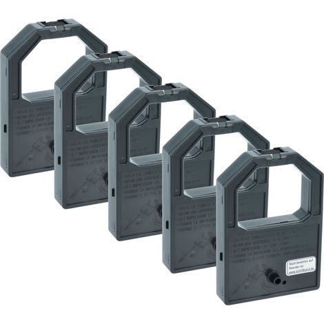 vhbw 5x Ribbon Cartridge compatible with Panasonic KX-P 112, KX-P 111, KX-P 110 I, KX-P 110 Dot Matrix, Receipt Printer - Black Ink Ribbon (1/4)
