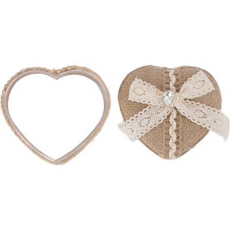 Gestrickte Herz-Geschenkbox mit Canvas-Einfassung für Schmuck, Broschen und Ohrringe (1/5)