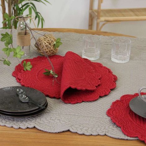 Set de table rond lavable Rouge 40 cm