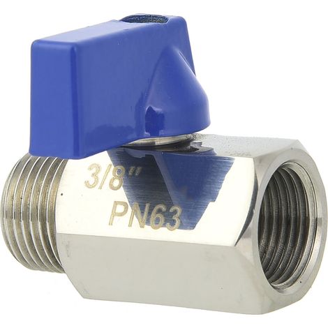 Vanne à bille d'arrêt 2 voies mâle/femelle en acier inoxydable BSPP pour raccordement de tuyauterie d'eau (Type B) (1/5)