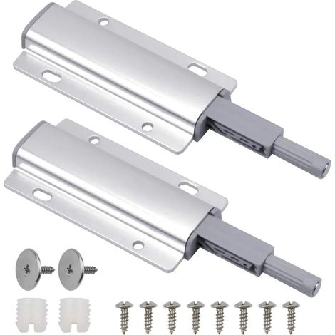 Drucktüröffner Push to Open Türöffner Magnetschnäpper Schrank Magnet Türschließer Druckschnapper Stark Push to Open Tür Magnetverschluss Schubladen Drucköffner Türdämpfer für Möbel, 2 Stück