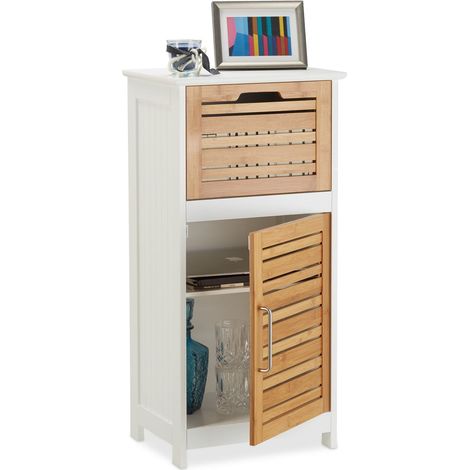 Mobile laterale in bambu bianco 883088