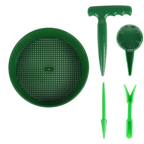 Outils Jardinage,Outil de Transplantation, Outils de Semis Set, Mini Kit Outils Jardinage, Outils de Jardinage Gardena, Tamis de Sol, Plantation de Jardin(5pcs) (1/5)