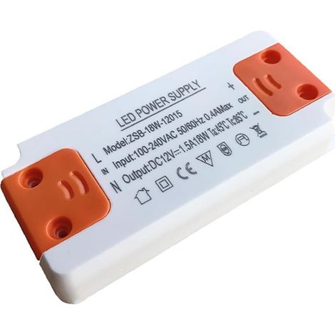 18W LED Transformer, 12V DC Converter, Constant Voltage Power Supply for G4, GU5.3, MR11, MR16 LEDs