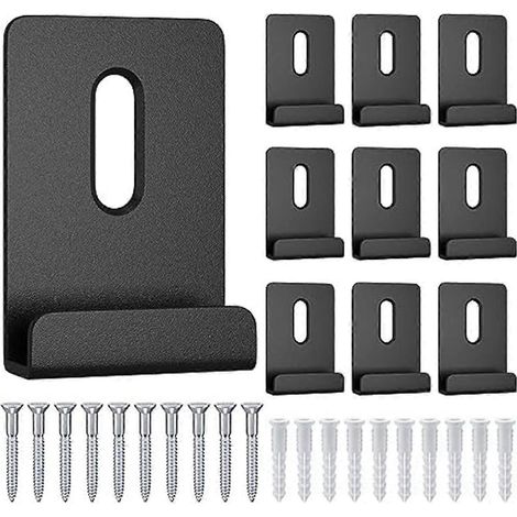 Lot 10 clips miroir métal - Kit hanger large - Pour miroirs lourds - Vis incluses