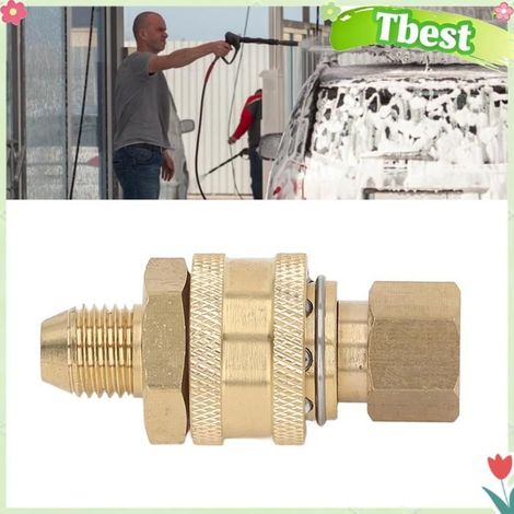 Tbest Raccords à connexion rapide pour laveuse Raccords de outillage tuyau Prise filetée femelle M14x1,5 mm, prise filetée mâle (1/5)