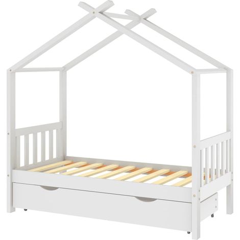 Estructura cama niños con cajón madera pino blanco 80x160 cm vidaXL