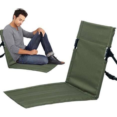 Folding beach chair for outdoor use - Compact beach chairs with backrest for poolside use, reclining chairs for beach, camping, BBQ, hiking, picnics (1/5)
