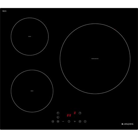 Plaque de cuisson Aspes API2300I noire 7200 W verre céramique