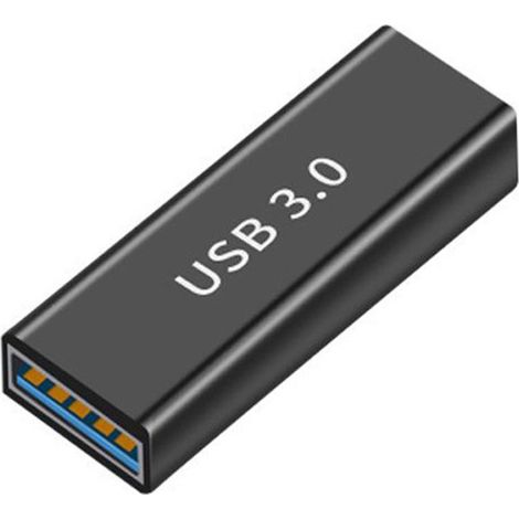 Adaptador empalme usb 3.0 tipo A hembra Metalico  Negro (1/4)