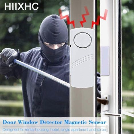 Sonnettes d'alarme personnelles HIIXHC pour portes et fenêtres  Alarmes antivol à capteur pour portes et fenêtres  Lot de 10 (1/5)