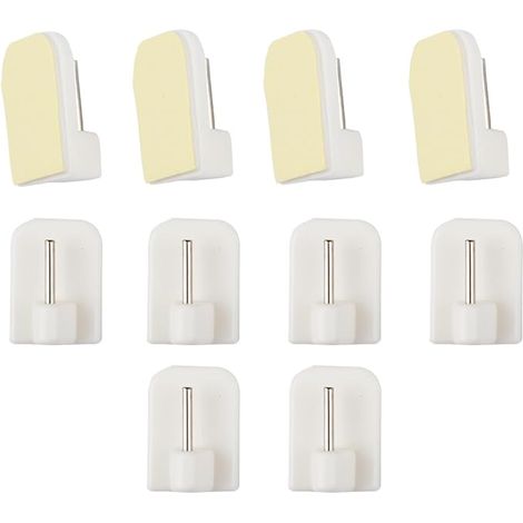 10 Crochets Rideaux Autocollants sans Percage – Support Tringle Adhésif pour Barre à Rideau – Accroche Rideau Solide pour Cuisine, Salle de Bain（10 Pcs） (1/5)