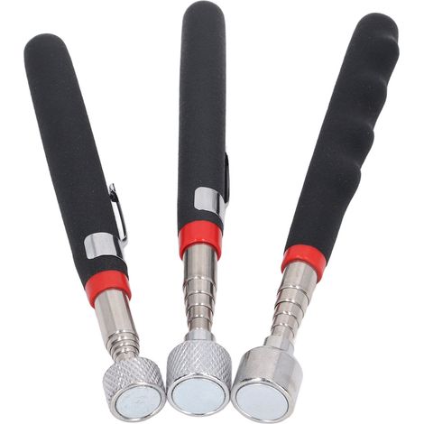 Kit 3 Pièces Aimant Télescopique Rétractable 10-20 lb, Outil de Récupération pour Atelier Garage, Barre Magnétique Extensible (1/5)