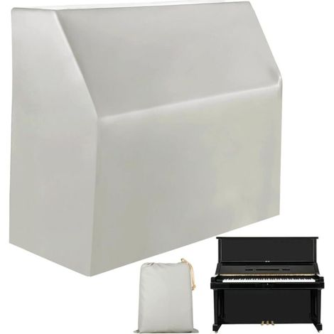 Housse pour piano droit en tissu Oxford 420D, protégeant du soleil, de l'humidité et de la poussière. Dimensions : 153 × 60 × 110 cm, blanc cassé. (1/5)