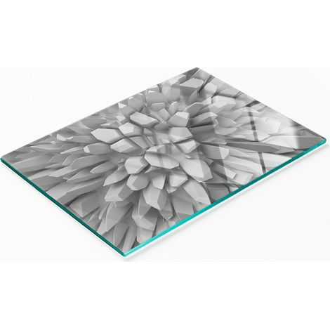Tabla de cortar decorativa de vidrio templado para cocina con gr谩ficos 3D, 80x52 cm. (1/5)