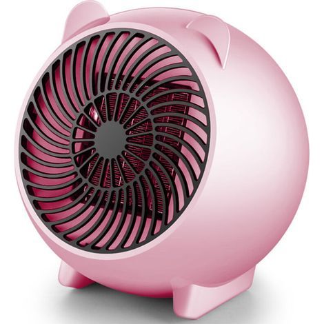 Estufa de calefacción inteligente pequeña y portátil para el hogar, la oficina, el dormitorio o el estudio, ideal para el invierno, color rosa. (1/5)