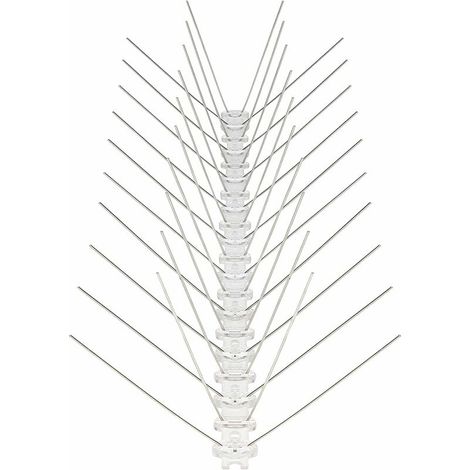 Anti Piccione 3 Metri di Punte Anti Piccione in Acciaio Inox 4 File Lunghezza Totale 300 cm 6 Elementi da 50 cm Repellente per Uccelli con Chiusura a Scatto e Punti di Rottura Predeterminati