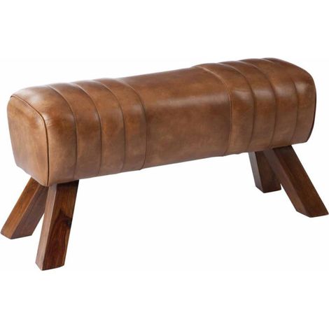 Banc Déco "Gymnastique" 91cm Cognac (1/3)
