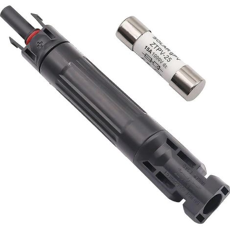 Porte-fusible étanche 15 A pour systèmes de panneaux photovoltaïques, protection du câblage extérieur (1/5)