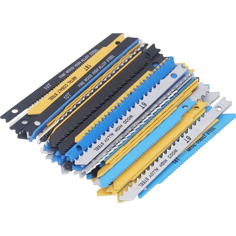 Lot de 70 lames de scie sauteuse Tige U acier au carbone 6 8 10 14 18 24 32 TPI pour bois plastique metal (1/5)