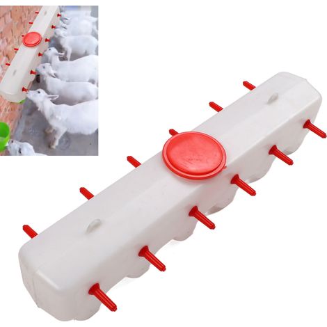 Tétine d'Alimentation Animale avec 12 Nipples Silicone, Laitière 9L Capacité pour Porcelet Agneau Chien Farm