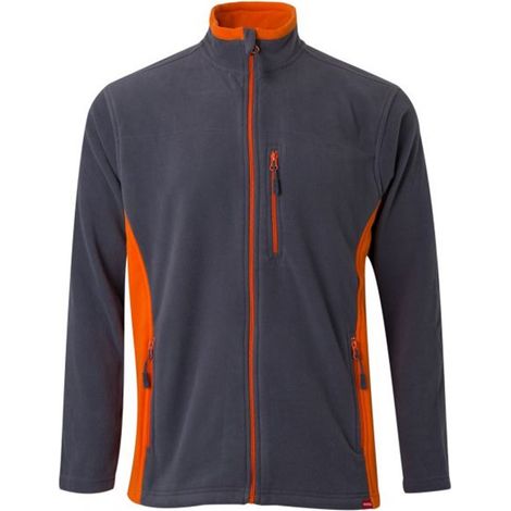 Chaqueta Polar Bicolor GRIS/NARANJA XL