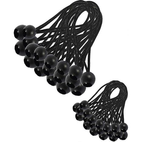 Lot de 30 tendeurs élastiques pour bâche, tente, rideaux, tentes, tentes de camping, etc. (200 mm et 150 mm) (1/5)