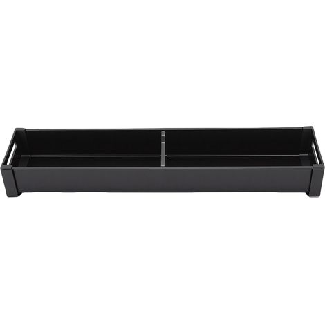 Aluminium-Besteckschubladen-Organizer, verstellbare Küchenutensilienablage, Besteck- und Löffel-/Gabelhalter, schwarz, 10 x 4,6 cm / 3,9 x 18,1 Zoll. (1/5)