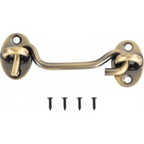 Verrou de porte de grange à crochet et œillet de 100 mm en acier inoxydable pour fenêtre, cabine, porte coulissante,Bronze (1/5)