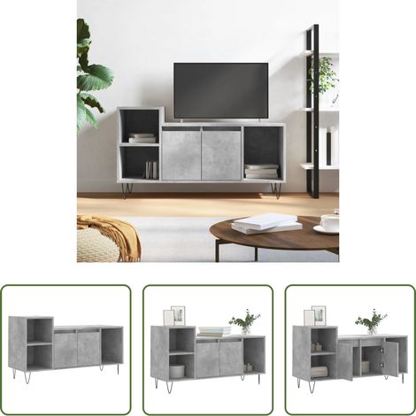 Holzwerkstoff - TV-Schrank Betongrau 100x35x55 cm Holzwerkstoff (1/5)