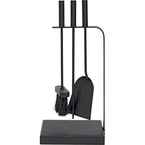 Belmont Contemporary Fireside Companion Curve Tool Set, Black, Steel