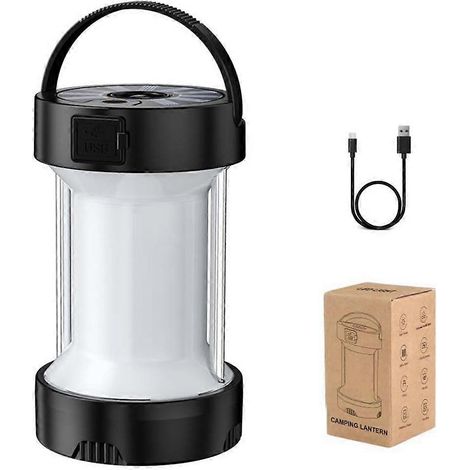 Lampe de camping extérieure Type-C, lampe de secours multifonctionnelle pour tente, rechargeable solaire, puissante, type C (1/4)