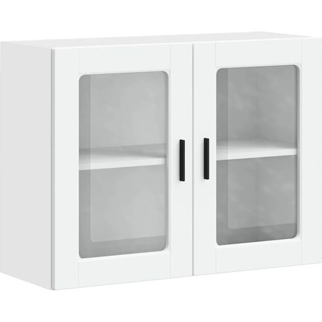 Mueble de cocina mural de diseño contemporáneo con espacio de almacenamiento 80 x 31 x 60 cm madera blanca 020050392 (1/5)