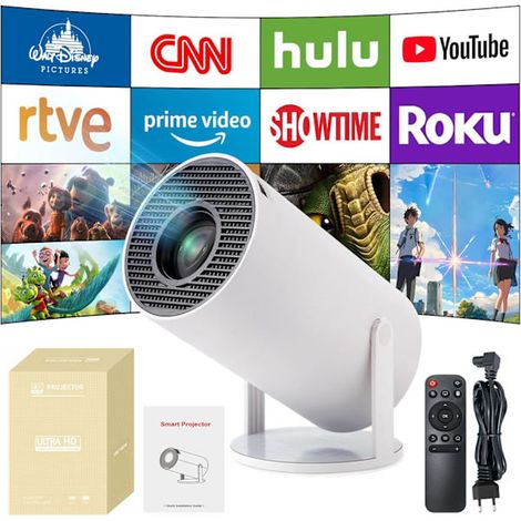 Filiyano – projecteur intelligent 4 K – Mini projecteur intelligent 4 K avec Wi-Fi 6 et Bluetooth 5, Android 11 portable, correction trapézoïdale (1/5)