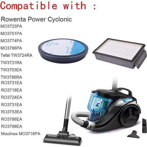 2 Filter for Rowenta ZR005901 Moulinex Tefal Compact Power Cyclonic Rowenta RO3731EA, RO3753EA, RO3786EA Vacuum Cleaners (1/2)