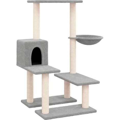 Arbre à chat avec griffes en sisal, gris clair, 94,5 cm