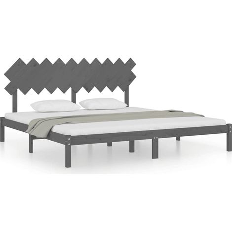 Maison Exclusive - Massivholzbett Grau 200x200 cm (1/5)